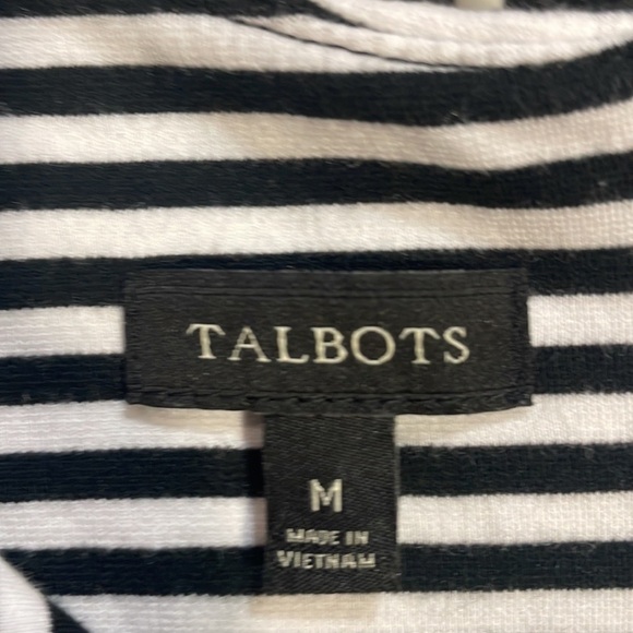 TALBOTS‎ Black & White Striped Tank w Gold Zipper - Picture 5 of 11